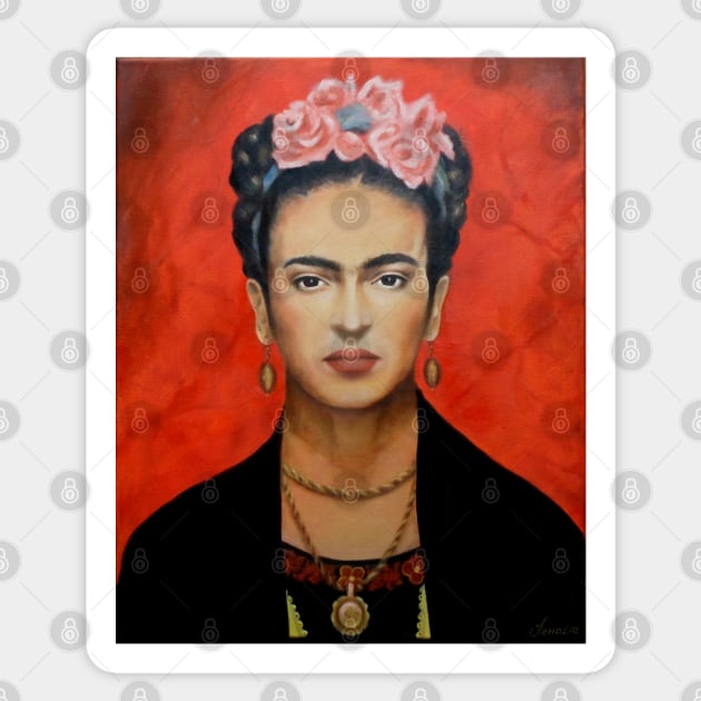 Frida Kahlo Sticker by Yelena Day Art